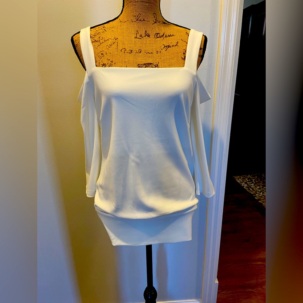 Ivory color cold shoulder top. NWOT